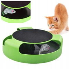 Interkativna igračka za mačke, mišolovka i grebalica, zelena