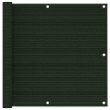 Vidaxl Balkonski zastor tamnozeleni 90 x 400 cm HDPE