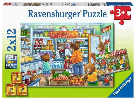 Ravensburger slagalica Medvjedi u kupovini, 2 x 12 dijelova (5076)
