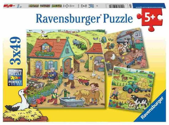 Ravensburger slagalica Farma, gdje se mnogo toga događa, 3 x 49 dijelova (5078)