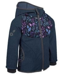 Unuo softshell jakna s flisom za djevojčice, lišće, 116/122, tamno plava