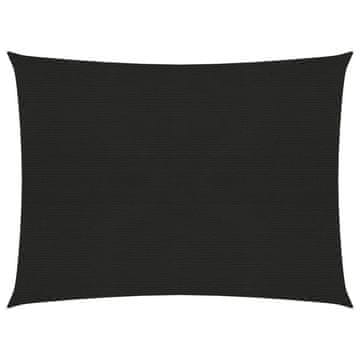 Vidaxl Jedro za sjenu, 160 g/m², crno, 3x4 m, HDPE