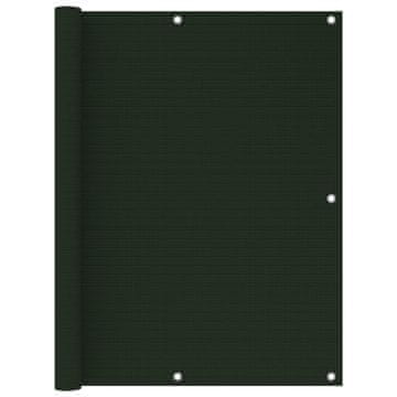 Vidaxl Balkonska pregrada tamnozelena 120x300 cm HDPE