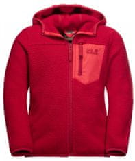 Jack Wolfskin 1609231_1010 Ice Cloud Hood Jacket dječja jakna od flisa, crvena, 164