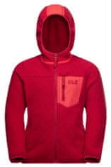 Jack Wolfskin 1609231_1010 Ice Cloud Hood Jacket dječja jakna od flisa, crvena, 152