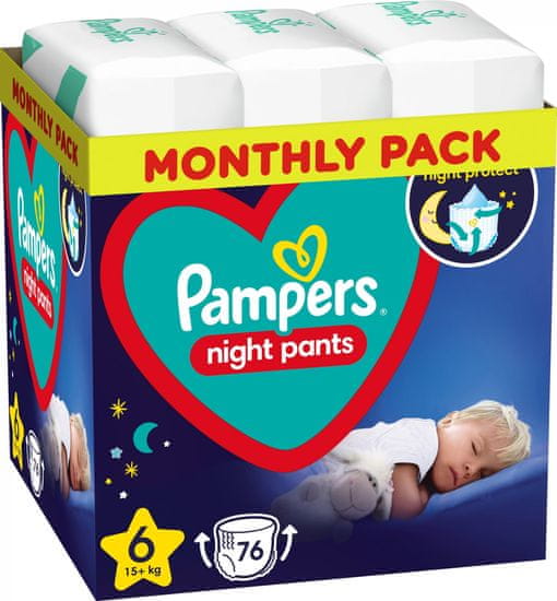 Pampers Night Pants hlače pelene, veličina 6, 76 pelena, 15+ kg