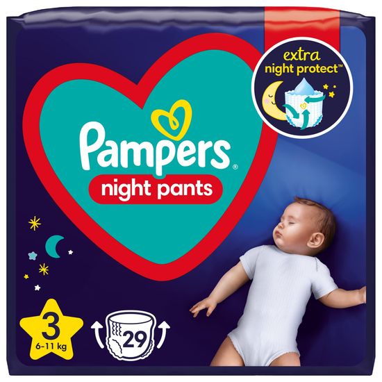 Pampers Night Pants hlače pelene, veličina 3, 29 pelena, 6–11 kg