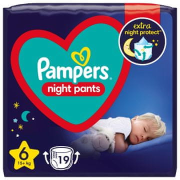 Pampers Night Pants hlače pelene, veličina 6, 19 pelena, 15+ kg
