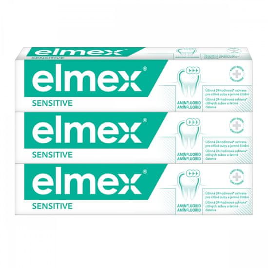 Elmex Sensitive zubna pasta, 3x 75 ml