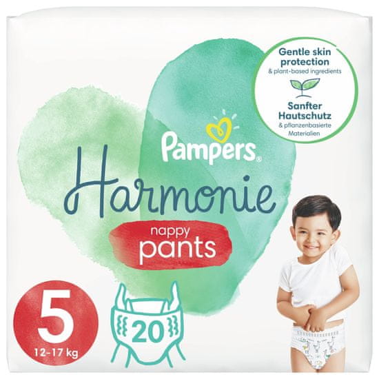 Pampers Pants Harmonie hlače pelene, Veličina 5, 12-17 kg, 20 komada