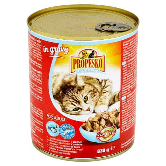 Propesko hrana za odrasle mačke, losos i pastrva, 6x 830 g