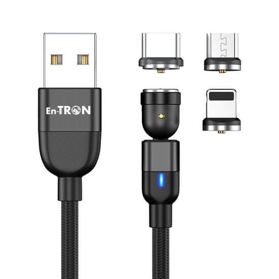 En-TRON USB rotirajući magnetski kabel 540° 3u1, Type C, micro, IOS