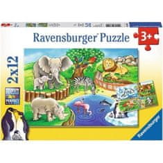 Ravensburger slagalica Životinje u životinjskom vrtu, 2 x 12 dijelova (7602)
