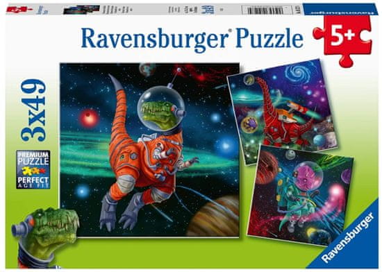 Ravensburger slagalica Dinosauri u svemiru, 3 x 49 komada (5127)