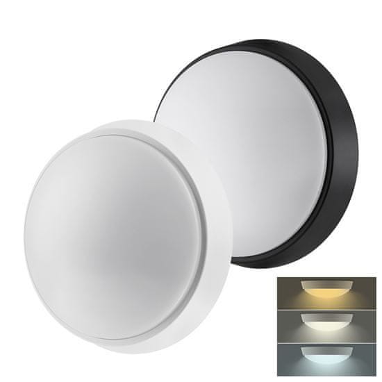 Solight LED vanjska svjetiljka s podesivim CCT -om, 12 W, 900 lm, 22 cm, 2u1, bijeli i crni obrub