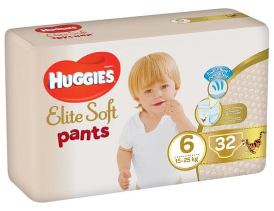 Huggies gaćice s pelenama Elite Soft Pants XXL vel. 6, 32 komada.