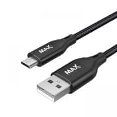 MAX kabel USB 2.0 - mikro USB, 2 m, opleteni, crni (UCM2B)