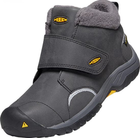 KEEN dječje zimske kožne gležnjače Kootenay III Mid WP Black/Keen yellow