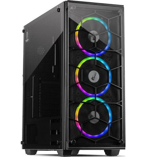 Inter-tech Cobweb C-907 futrola za igru, Midi ATX, RGB, crna (88881329)