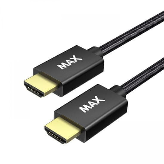 MAX HDMI 2.1 kabel, 3 m, pleteni, crni (HC213B)