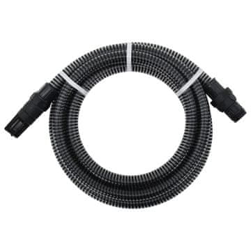 Vidaxl Usisno crijevo s mesinganim priključcima crno 1" 10 m PVC
