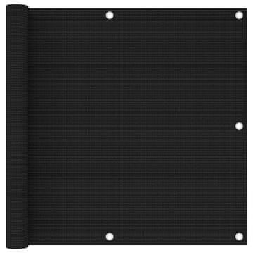 Vidaxl Balkonska pregrada, crna, 90x500 cm, HDPE