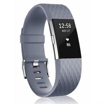 BStrap Silicone Diamond (Small) remen za Fitbit Charge 2, dark gray