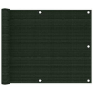 Vidaxl Balkonska pregrada tamnozelena 75x400 cm HDPE