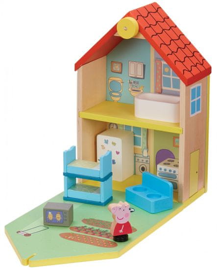 TM Toys Peppa Pig drvena obiteljska kuća sa figuricama i dodaci