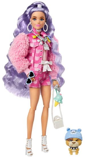 Mattel Barbie Extra s valovitom ljubičastom kosom