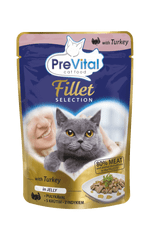 PreVital hrana za odrasle mačke, puretina u želeu, 28 x 85 g