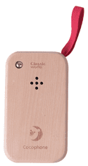 Teddies drveni telefon na baterije, 11 cm