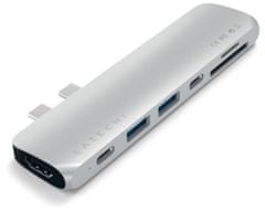 Satechi Pro hub, USB-C, 7 ulaza, srebrno