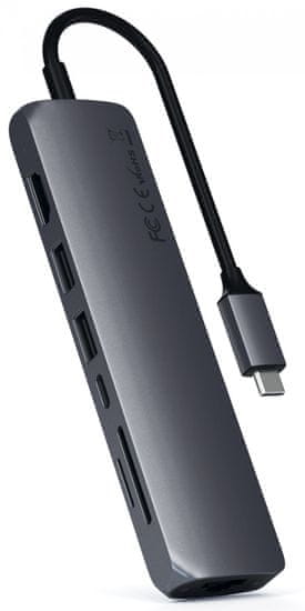 Satechi Slim čvorište, USB-C, 7 ulaza, Space Grey