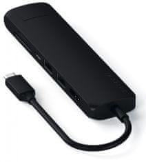 Satechi Slim čvorište, USB-C, 7 ulaza, crno