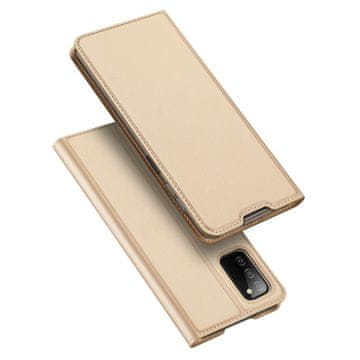 Dux Ducis Skin Pro preklopna kožna maska za Samsung Galaxy A03s, zlato