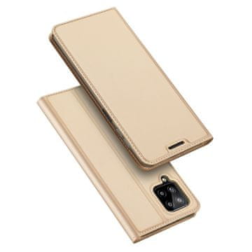 Dux Ducis Skin Pro preklopna kožna maska za Samsung Galaxy A22 4G, zlato