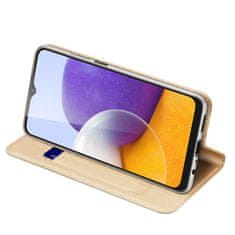 Dux Ducis Skin Pro preklopna kožna maska za Samsung Galaxy A22 4G, zlato
