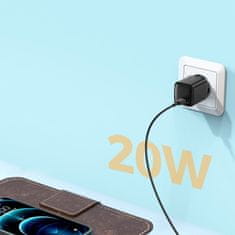 Joyroom Mini Fast Charger punjač USB-C PD QC 20W, crno