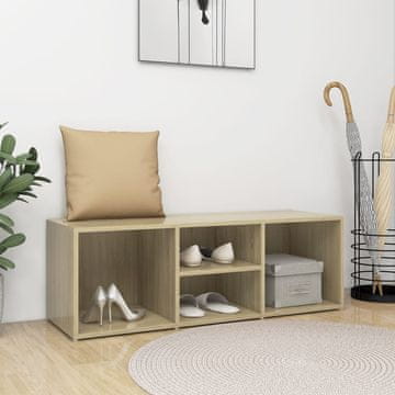 Vidaxl Klupa s prostorom za odlaganje cipela, hrast sonoma, 105x35x35 cm, daska