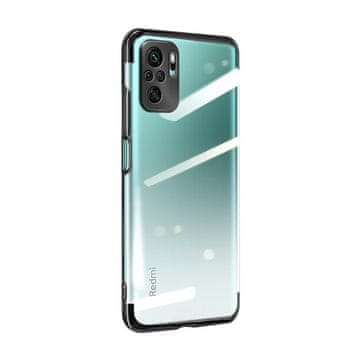 HURTEL Futrola Clear Color Gel TPU Electroplating okvir za Xiaomi Redmi Note 10 5G / Poco M3 Pro crna