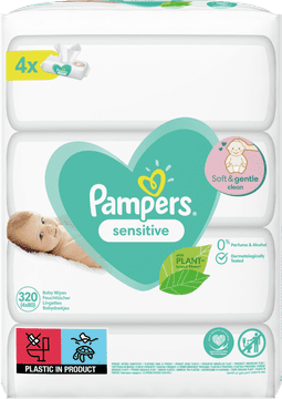 Pampers XXL Sensitive hidratantne maramice, 4x80 komada
