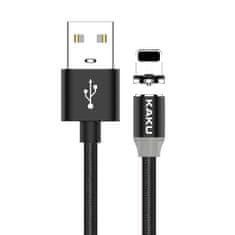 Kaku Magnetic kabel USB / Lightning 3A 1m, crno