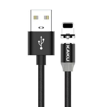 Kaku Magnetic kabel USB / Lightning 3A 1m, crno