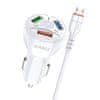 Kaku Car Charger auto punjač 3xUSB QC 4.8A 20W + Micro USB kabel, bijela