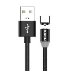 Kaku Magnetic kabel USB / USB-C 3A 1m, crno