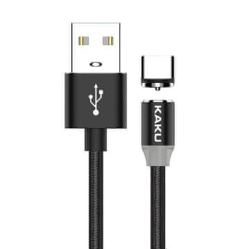 Kaku Magnetic kabel USB / USB-C 3A 1m, crno