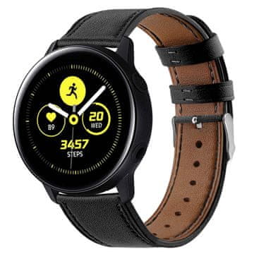 BStrap Leather Italy remen za Garmin Venu 2 Plus, black