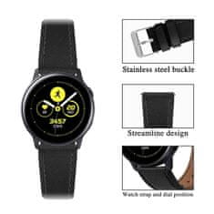 BStrap Leather Italy remen za Garmin Venu 2 Plus, black