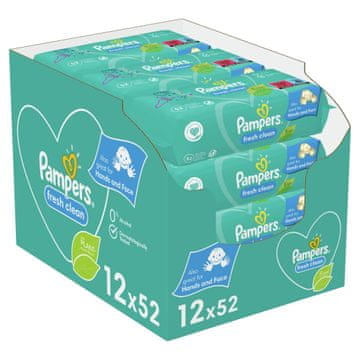 Pampers Fresh Clean vlažne maramice, 12x 52 komada